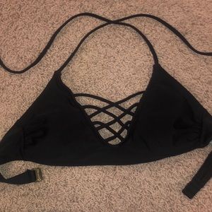 Black Criss Cross Bikini Top